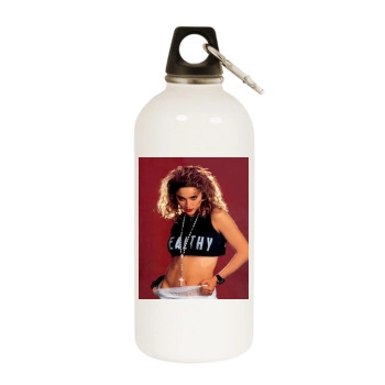 Madonna White Water Bottle With Carabiner