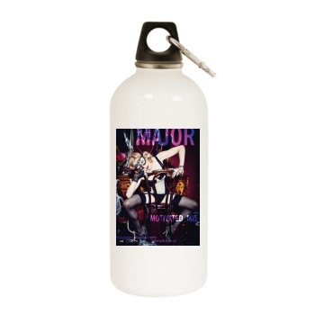 Madonna White Water Bottle With Carabiner