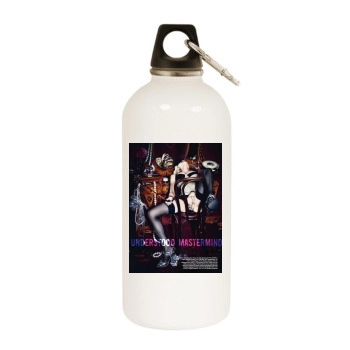 Madonna White Water Bottle With Carabiner