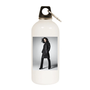 Lucy Liu White Water Bottle With Carabiner