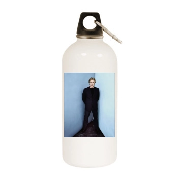 Alan Rickman White Water Bottle With Carabiner