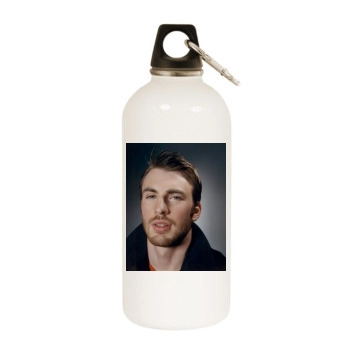 Chris Evans White Water Bottle With Carabiner