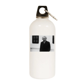 Albert Einstein White Water Bottle With Carabiner