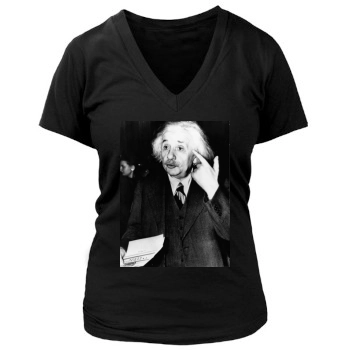 Albert Einstein Women's Deep V-Neck TShirt
