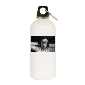 Woody Allen White Water Bottle With Carabiner