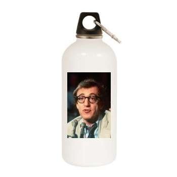 Woody Allen White Water Bottle With Carabiner