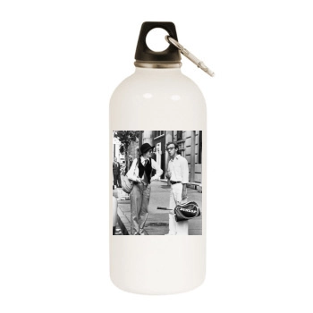 Woody Allen White Water Bottle With Carabiner