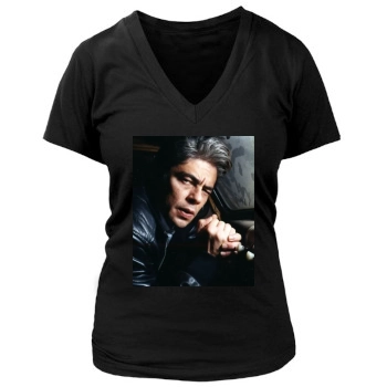 Benicio del Toro Women's Deep V-Neck TShirt