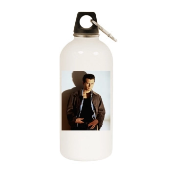 Christian Slater White Water Bottle With Carabiner