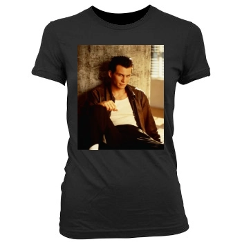 Christian Slater Women's Junior Cut Crewneck T-Shirt