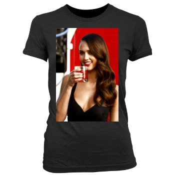 Jessica Alba Women's Junior Cut Crewneck T-Shirt