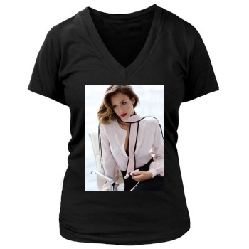 Jessica Alba Women's Deep V-Neck TShirt