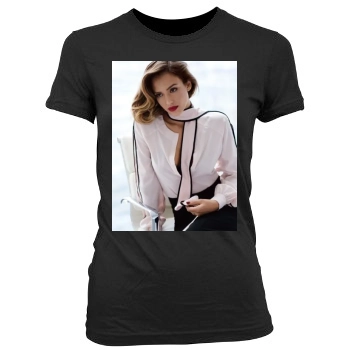 Jessica Alba Women's Junior Cut Crewneck T-Shirt