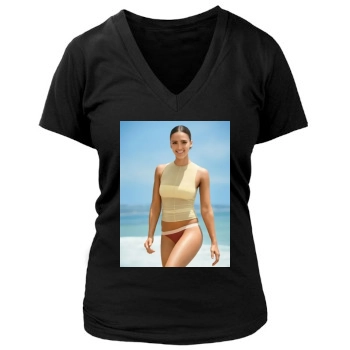 Jessica Alba Women's Deep V-Neck TShirt