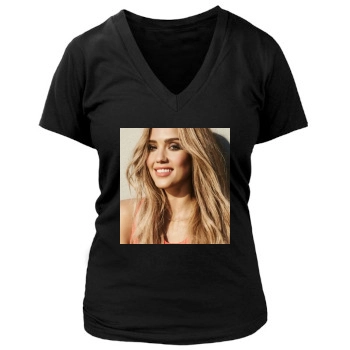 Jessica Alba Women's Deep V-Neck TShirt