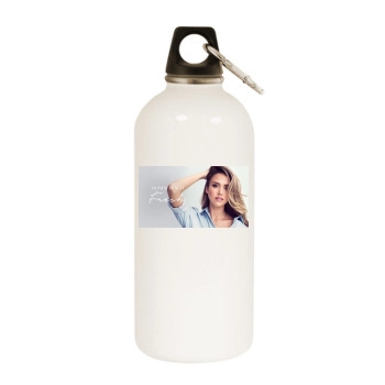 Jessica Alba White Water Bottle With Carabiner