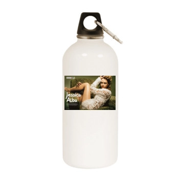 Jessica Alba White Water Bottle With Carabiner