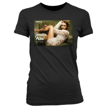 Jessica Alba Women's Junior Cut Crewneck T-Shirt