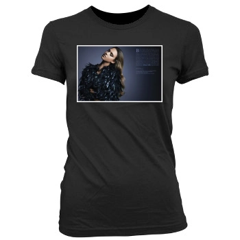 Jessica Alba Women's Junior Cut Crewneck T-Shirt