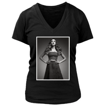 Jessica Alba Women's Deep V-Neck TShirt