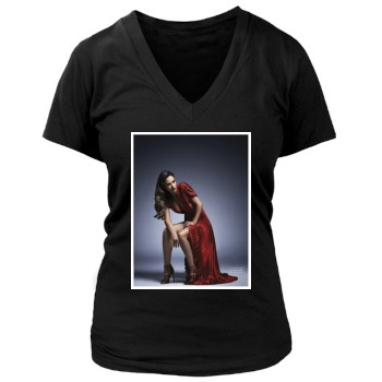 Jessica Alba Women's Deep V-Neck TShirt