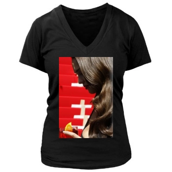 Jessica Alba Women's Deep V-Neck TShirt