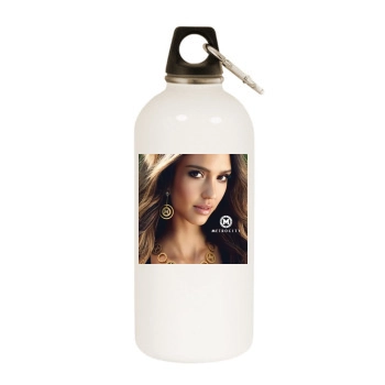 Jessica Alba White Water Bottle With Carabiner