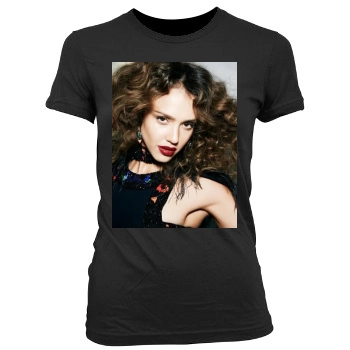 Jessica Alba Women's Junior Cut Crewneck T-Shirt