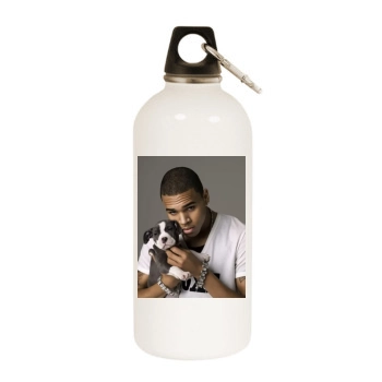 Chris Brown White Water Bottle With Carabiner