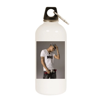 Chris Brown White Water Bottle With Carabiner