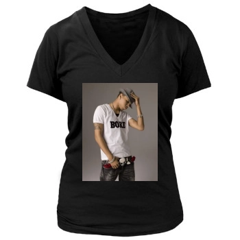 Chris Brown Women's Deep V-Neck TShirt