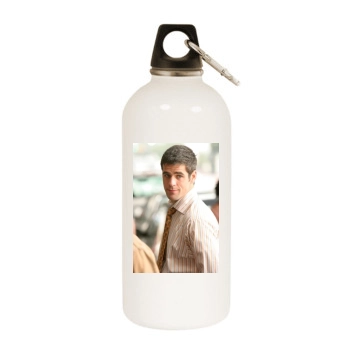Eddie Cahill White Water Bottle With Carabiner