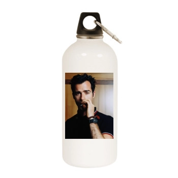 Justin Theroux White Water Bottle With Carabiner