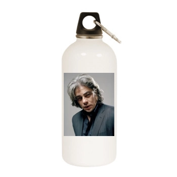 Benicio del Toro White Water Bottle With Carabiner