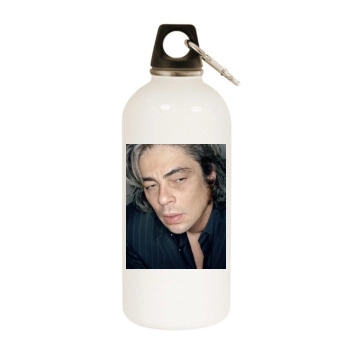 Benicio del Toro White Water Bottle With Carabiner