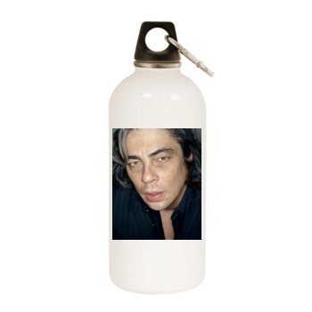 Benicio del Toro White Water Bottle With Carabiner