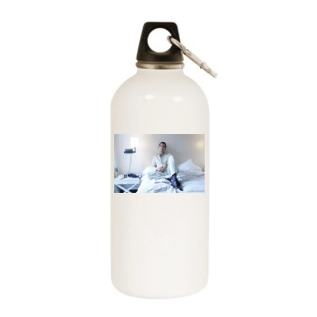 Clive Owen White Water Bottle With Carabiner