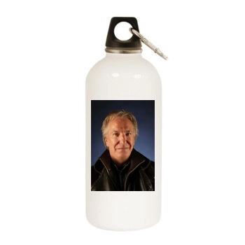 Alan Rickman White Water Bottle With Carabiner