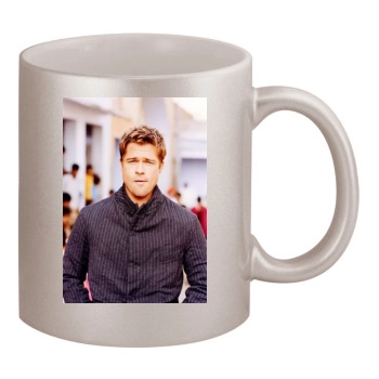 Brad Pitt 11oz Metallic Silver Mug