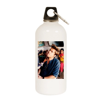 Brad Pitt White Water Bottle With Carabiner