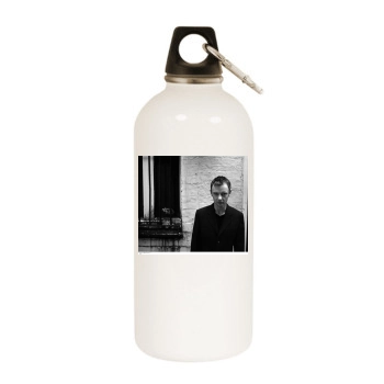 John Simm White Water Bottle With Carabiner