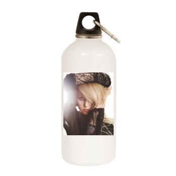 Taylor Momsen White Water Bottle With Carabiner