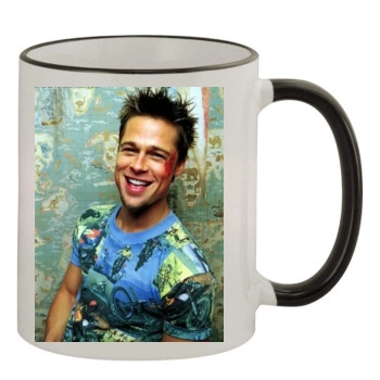 Brad Pitt 11oz Colored Rim & Handle Mug