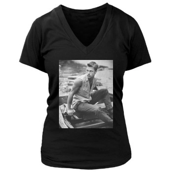 Brad Pitt Women's Deep V-Neck TShirt