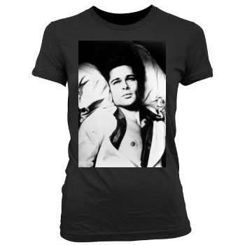 Brad Pitt Women's Junior Cut Crewneck T-Shirt