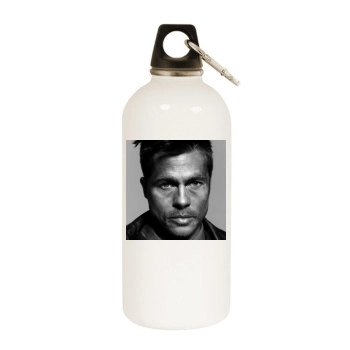 Brad Pitt White Water Bottle With Carabiner