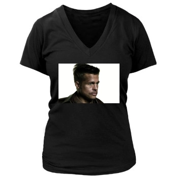 Brad Pitt Women's Deep V-Neck TShirt