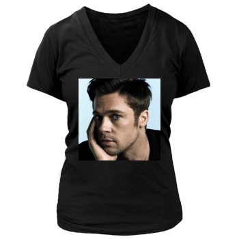 Brad Pitt Women's Deep V-Neck TShirt