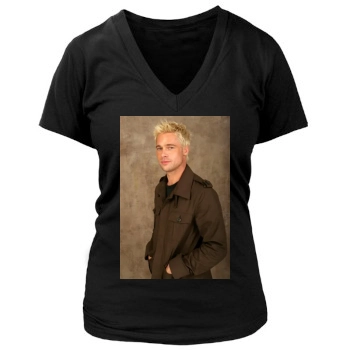 Brad Pitt Women's Deep V-Neck TShirt