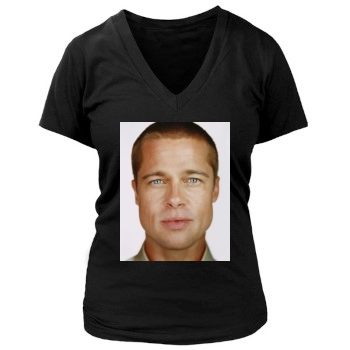 Brad Pitt Women's Deep V-Neck TShirt